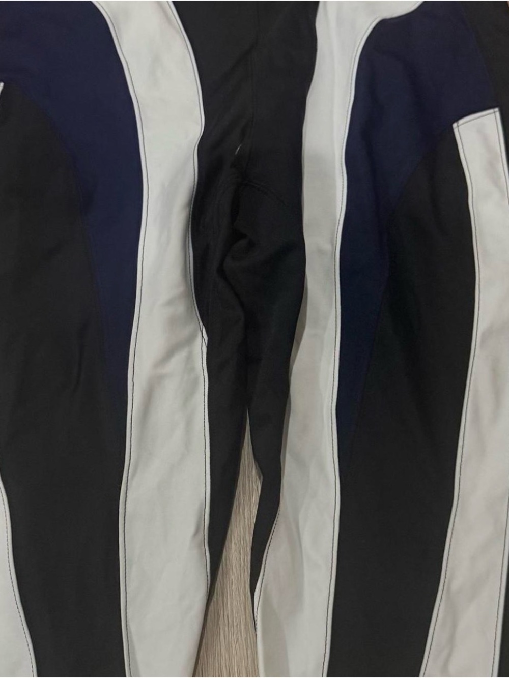 Mugler Black, Navy & White Sculpted Colorblock Leggings - Picture 3 of 3